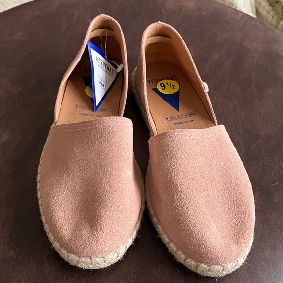 Verbenas Shoes - Verbenas Suede Leather Carmen Flat Espadrilles, Shoes Made In Spain, Size 9.5